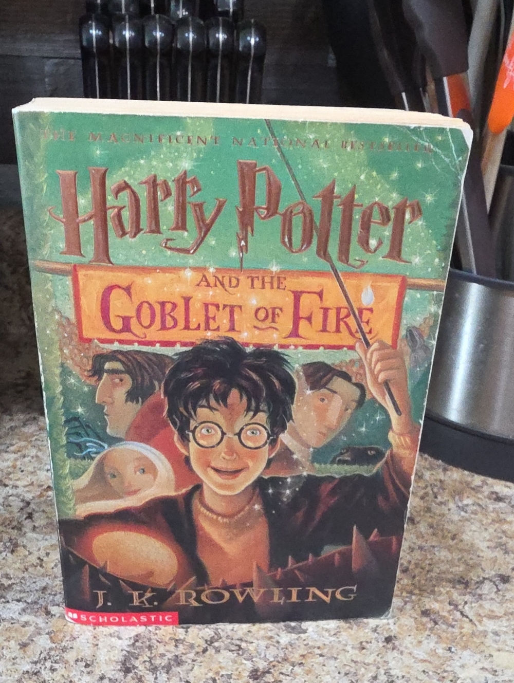 Scholastic Harry Potter and the Goblet of Fire — Green Cover with Orange Title